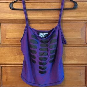 Iridescent LIP SERVICE crop top